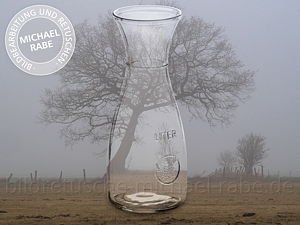 Nach der Bildretusche: Produkte aus Glas freistellen: Glaskaraffe mit Schatten