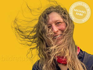 Nach der Bildretusche: Haare im Wind freistellen