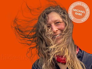 Nach der Bildretusche: Haare im Wind freistellen