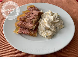 Vor der Bildretusche: Food-Retusche: Kaisersülze mit Kartoffelsalat Vor der Bildretusche: Food-Retusche: Kaisersülze mit Kartoffelsalat