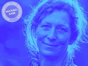 Siebdruckartiges Porträt mit grafischen Charakter: Tonwerte getrennt und eingefärbt