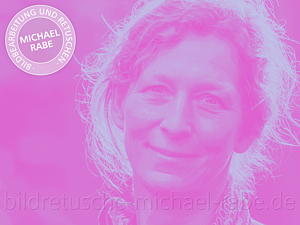 Siebdruckartiges Porträt mit grafischen Charakter: Tonwerte getrennt und eingefärbt