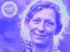 Siebdruckartiges Porträt mit grafischen Charakter: Tonwerte getrennt und eingefärbt